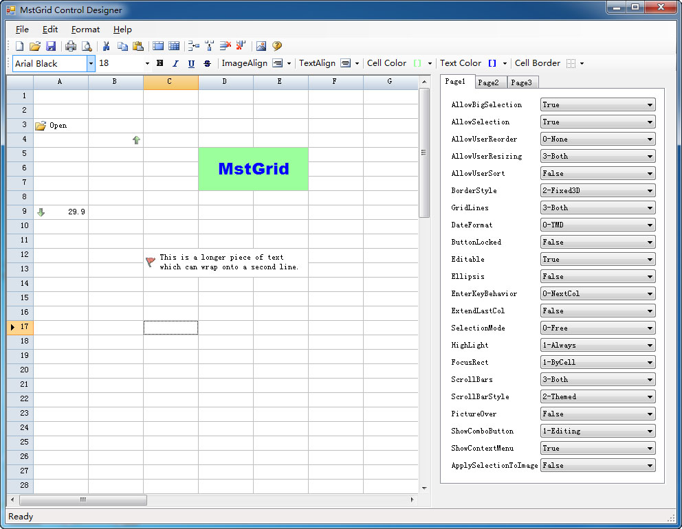 MstGrid ActiveX Control screen shot